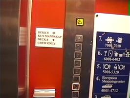 The MS Color Viking actually has a lift, for easy movement between the eight decks of the ferry